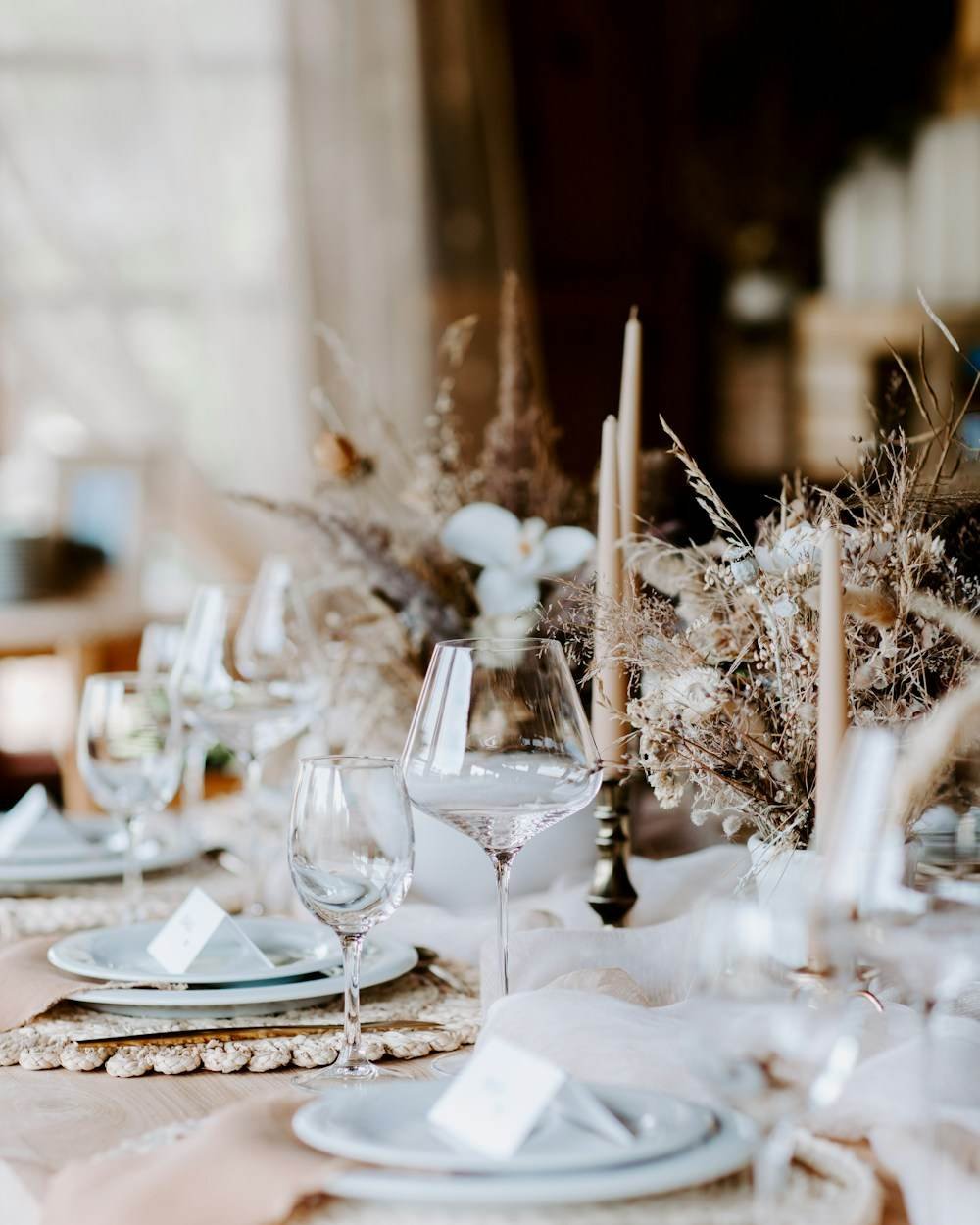 A dressed table setting