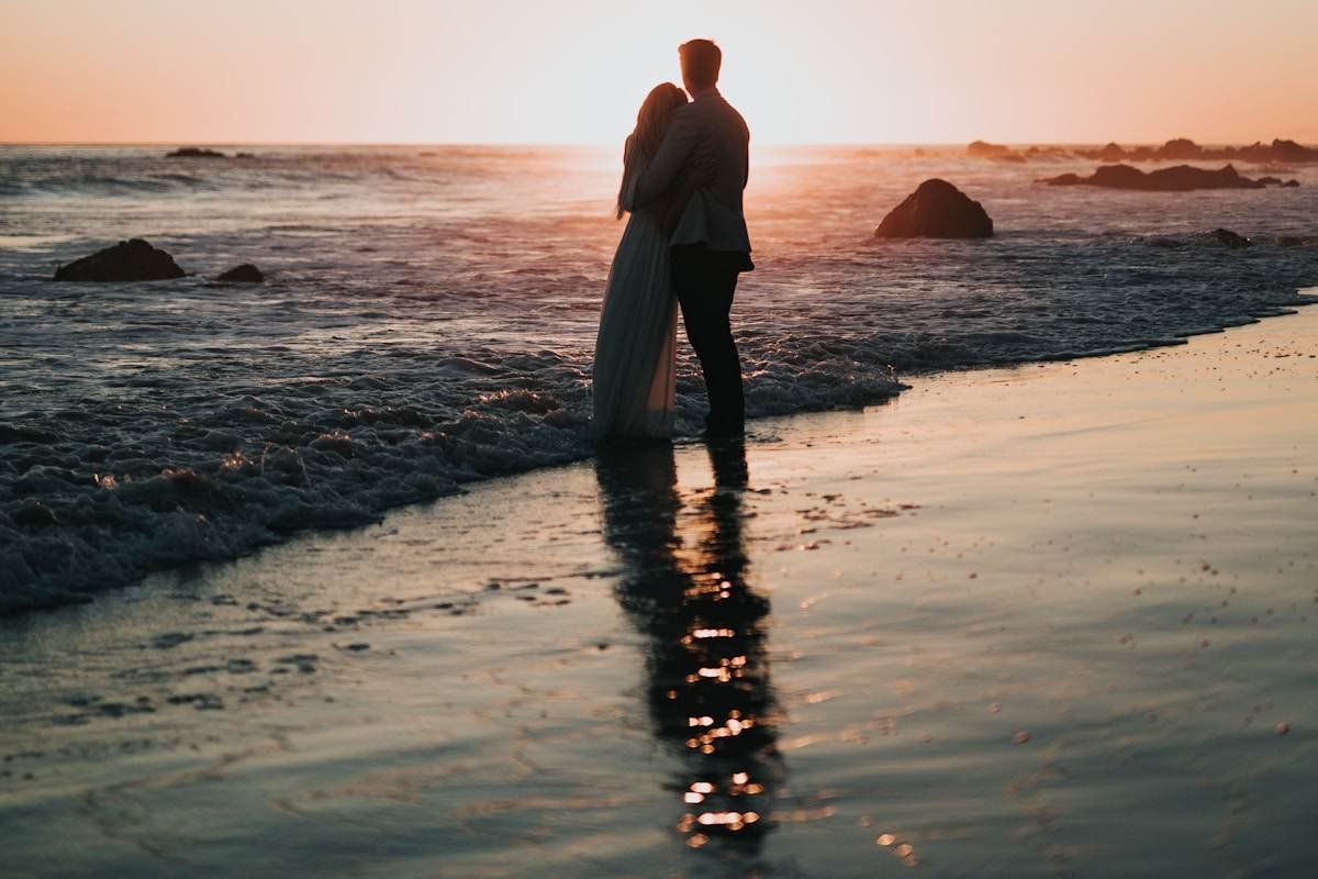 A silhouette against the sea