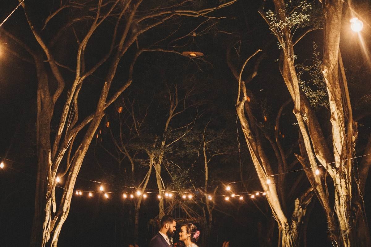 Dancing under lights after dark