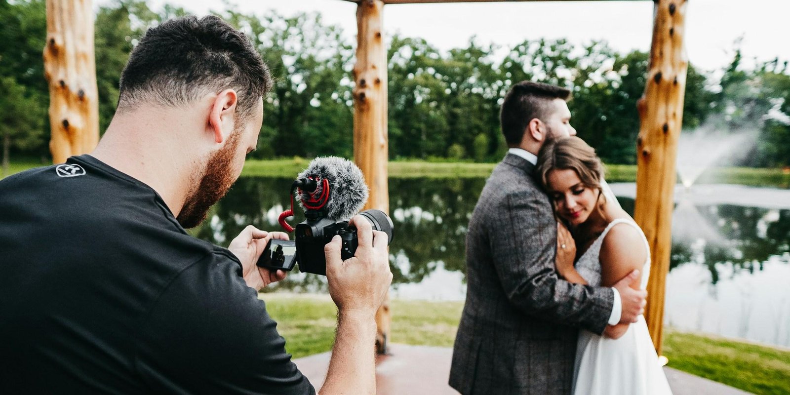 A photographer working during a wedding